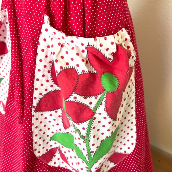 60's Dress - Wrap Around - Red Polka Dot - Summer - Handmade - Size Small/Medium - Picture 4 of 15
